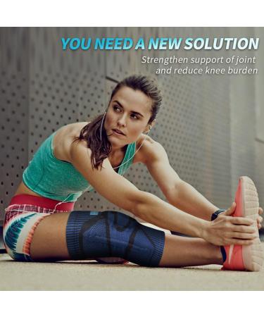 NEENCA 3XL Knee Compression Sleeve with Gel Pad & Stabilizers - Dark Blue - Buy Online on GoSupps.com