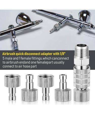 Airbrush Quick Release Coupling Kit - 5 Piece Set with Female Connectors and Male Adapters - For Air Compressor and Hose - Buy Online on GoSupps.com