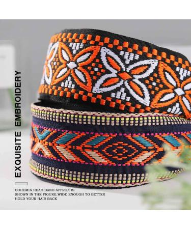 Coridy Wide Headbands Pack of 2 - Embroidery Printed African Hair Hoops for Women | Boho Style Hairbands - Buy Online on GoSupps.com