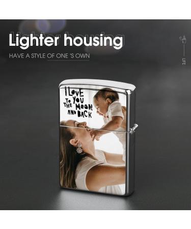 VkeId Custom Lighter Housing - Personalized Lighter Case with Pictures Text Logo Customized Lighter Box Cover for Mom Grandma Wife Girlfriend (P&T Single) Mothers Day Gift 01 Single - Buy Online on GoSupps.com