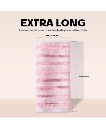 Extra Long Exfoliating Washcloth - Japanese Towel with Dual-Sided Body Scrubber - 100x25cm - Buy Online on GoSupps.com