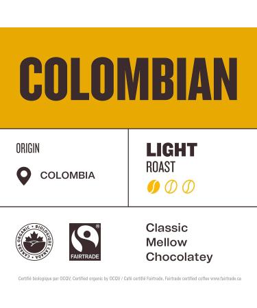 COLOMBIAN Ground Organic Coffee | Light-Medium Roast | Specialty Grade Single Origin Filter Grind Certified Fair Trade | Caf William Sustainably Roasted in Canada | Colombien Biologique Moulu - 340 g (pack of 4 COLOMBIAN 340 g (Pack of 4) - Buy Online on GoSupps.com