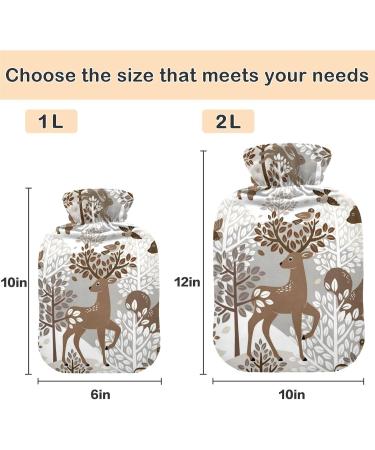 Buy Naanle Forest Animals Deer Heat Bottle | 1L Transparent Hot Water Bottle for Pain Relief - Heat & Cold Therapy for Bed Hands Feet - Buy Online on GoSupps.com