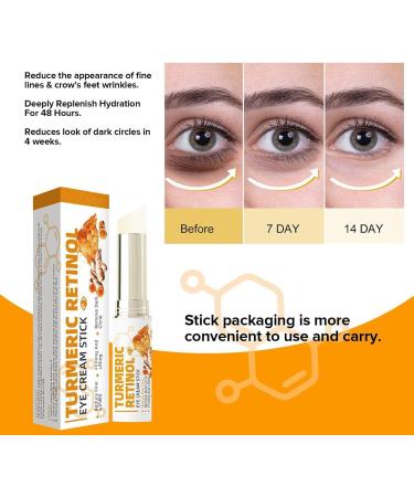 Turmeric Retinol Eye Cream Stick Moisturizing Eye Cream Anti-Aging Under Eye Cream for Dark Circles Puffiness Eye Bags (1 PCS) - Buy Online on GoSupps.com