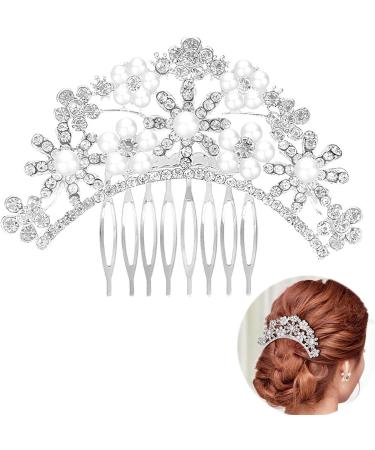 2 Pieces Bridal Pearl Hair Comb Light Rose Gold Wedding Pearl Hair Accessories for Bride Bridesmaid Handmade Pearl Hair Slides for Women - Buy Online on GoSupps.com