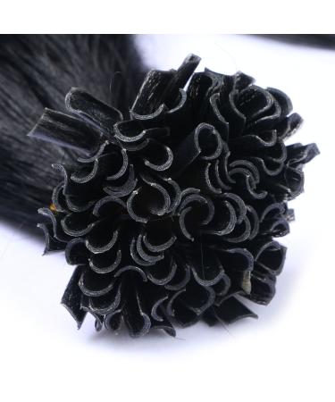 Keratin Bonding Hair Extensions - #1 Black 60cm 50 Strands - 100% Remy Real Hair U-Tip by Novon - Premium Quality - Buy Online on GoSupps.com