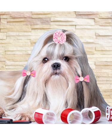 Dog Hair Bows 20 Pack Dog Bows Multicolor Cat Dog Bow Rhinestone Beads Flowers Topknot for Pet Hair Accessories - Buy Online on GoSupps.com
