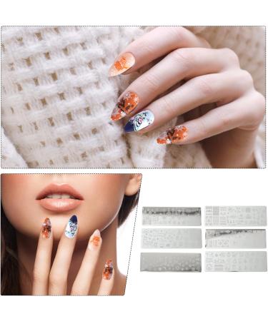 Christmas Nail Art Stamping Plates - 6-Piece Santa Reindeer & Snowflake DIY Manicure Templates for Winter Vacation - Buy Online on GoSupps.com