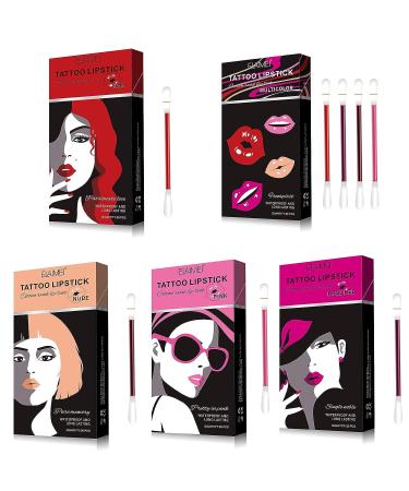 MOMEI Tattoo Lipstick Cotton Swab 20pcs - Long Lasting Waterproof Lip Gloss in Red - Buy Online on GoSupps.com