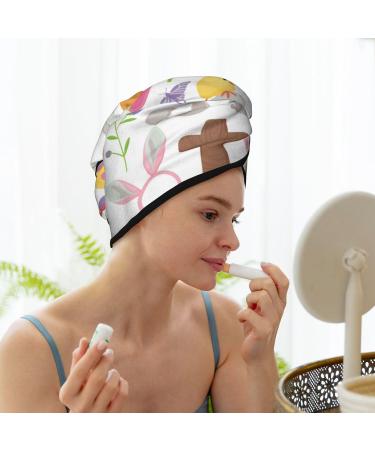 Happy Easter Microfiber Hair Towel - Super Absorbent Coral Velvet Wrap for Long Curly & Thick Hair - Buy Online on GoSupps.com