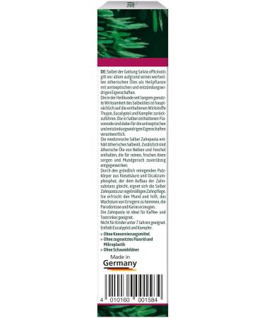 H bner Sage Toothpaste - Fluoride-Free Vegan No Preservatives Bacterial Inhibiting Ingredients - Buy Online on GoSupps.com