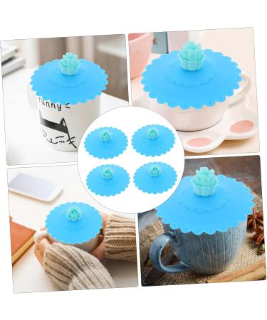 Zerodeko 12 Pcs Silicone Cup Lid Silicone Cover Travel Fruit 11x11x3cmx3pcs Light Bluex3pcs - Buy Online on GoSupps.com