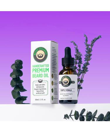 Buy Beard Organics Purple Koala Beard Oil - Eucalyptus & Lavender | Premium Organic Beard Care for Men | International Shipping Available - Buy Online on GoSupps.com