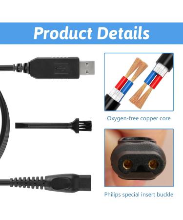 15V USB Charger for Philips Shaver | Replacement Power Cord for Norelco HQ8505 Series | Compatible with One Blade and Beard Trimmer - Buy Online on GoSupps.com