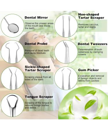 Truein 8-Piece Stainless Steel Tartar Remover Set | Professional Dental Care Kit for Tartar & Tooth Cleaning - Buy Online on GoSupps.com