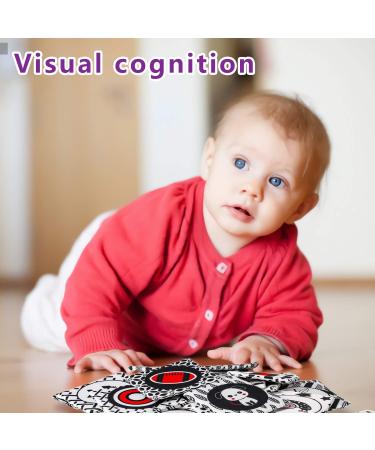 Black and White Soft Flash Cards - Educational Fabric Baby Activity Crinkle Set with Storage Bag - Ideal for Infant Boys and Girls - Non-Toxic, Perfect for Baby Shower - Buy Online on GoSupps.com