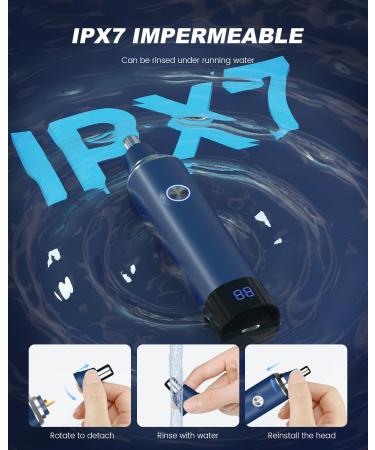 Buy Ear & Nose Hair Trimmer with LED Display - Painless USB Rechargeable for Men & Women IPX7 Waterproof Dual Edge Blades (Cyan) | International Shipping Available - Buy Online on GoSupps.com