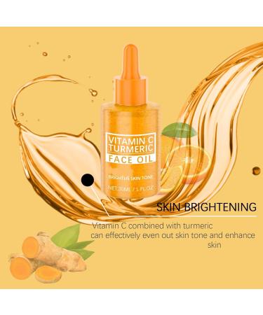  ZHJZGS Facial oil with vitamin C and turmeric anti-aging brightens the skin reduces dark spots evens skin tone and fights signs of aging reduces wrinkles and lines - Buy Online on GoSupps.com