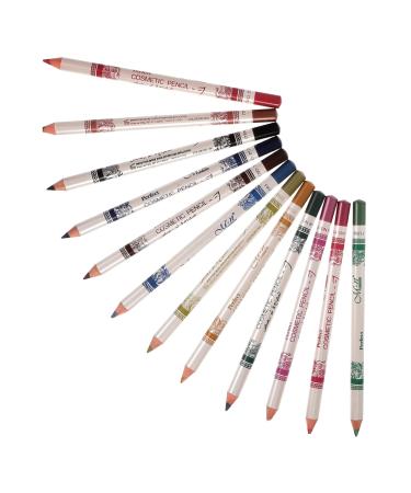 FRCOLOR Colors Eyeliner 12 Pieces Color Eyeliner Pencil Colored Pencils Colorful Colored s Makeup Lip Line Make Up Wooden Waterproof