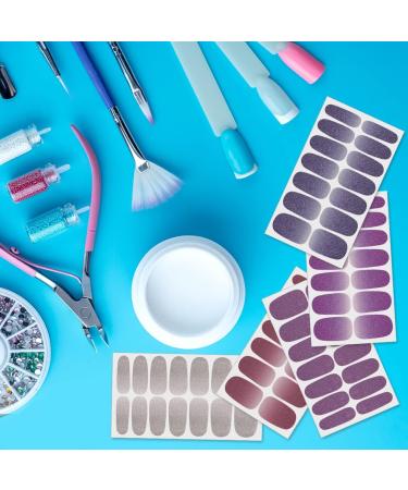 XEAOHESY Glitter Retro Nail Wraps - 280 Pieces, Self-Adhesive Nail Polish Strips in Brown, Gray, Purple, Dark Colors - Nail Art Stickers with File - Buy Online on GoSupps.com