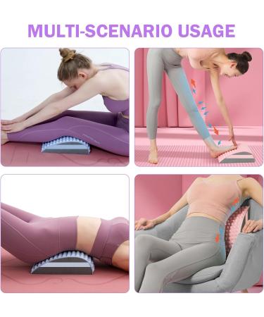 Neck & Back Stretcher 2-in-1 | Posture Correction Device for Neck & Back Pain Relief | Purple Back Massage Support - Buy Online on GoSupps.com