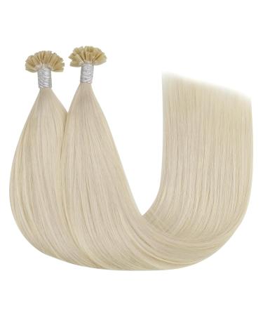 Youngsee 40cm Real Hair Bonding Extensions - U Tip Keratin #60A Platinum Blonde - Hot Fusion 50g/50 Strands - Buy Online on GoSupps.com