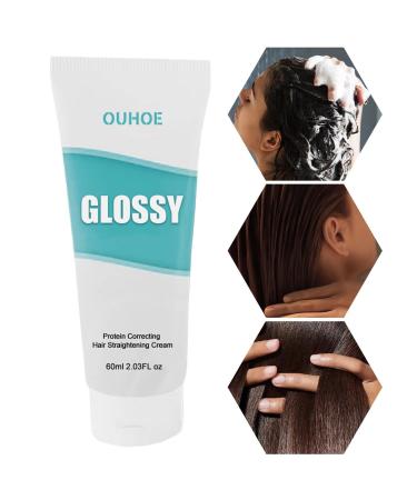 Silk Gloss Smoothing Cream, Hair Smoothing Curly Hair Protein Straight Balm Styling Cream Nourishing Cream For Smooth Silky And Frizz-Free Hair