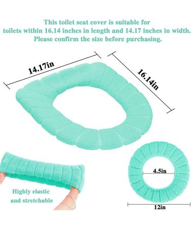 ZeeDix 5-Piece Thicker Bathroom Toilet Seat Cover Pad Set - Washable & Comfortable, Easy Installation, Stretchable Fibers - Standard Size (5 Colors) - Buy Online on GoSupps.com