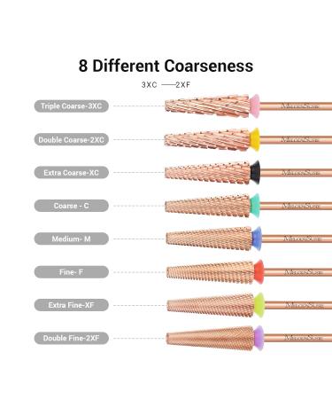 MelodySusie Super Long Nail Drill Bits 5 in 1 Carbide Tungsten Manicure & Pedicure Tool Professional Rose Gold Series Bit-X - Buy Online on GoSupps.com