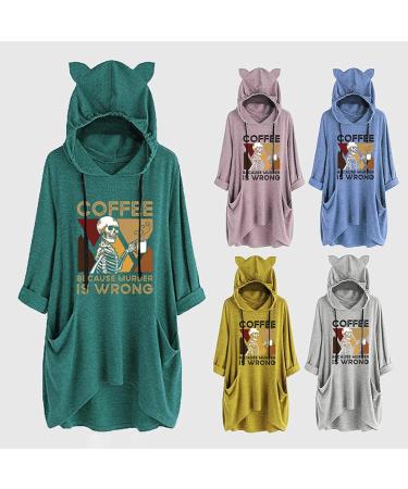 WOSHUAI Women's Fleece Pajamas Hoodie - Super Soft Cat Ear Hoody Onesie 2021 - Gray XX-Large - Buy Online on GoSupps.com