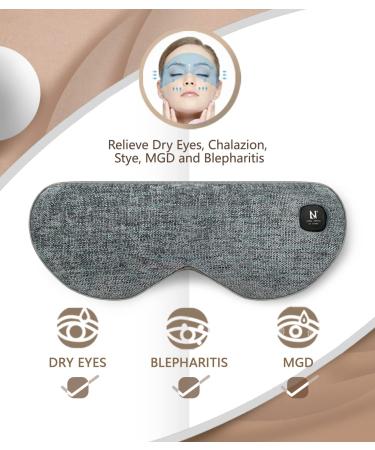Aroma Season Cordless Heated Eye Mask - Washable & Portable Electric Warm Compress for Dry Eyes, Stye, Blepharitis - Gray - Buy Online on GoSupps.com