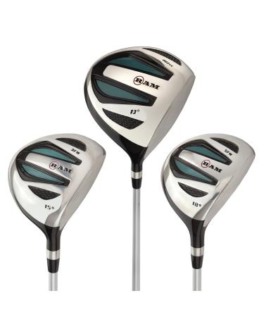 Ram Golf EZ3 Ladies Graphite Wood Set - Driver, 3 & 5 Wood - Headcovers Included