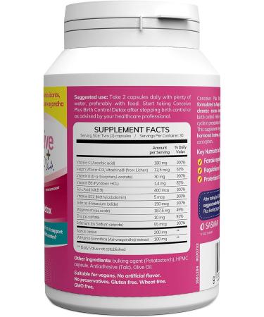 CONCEIVE PLUS Birth Control Detox Supplement - Prenatal Vitamins for Women | Hormone Balance & Ovarian Health | Essential for Conception | 60 Capsules - Buy Online on GoSupps.com