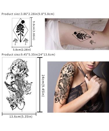 Yazhiji Large Sexy Flowers Collection 40 Sheets Waterproof Temporary Tattoos for Women - Buy Online on GoSupps.com