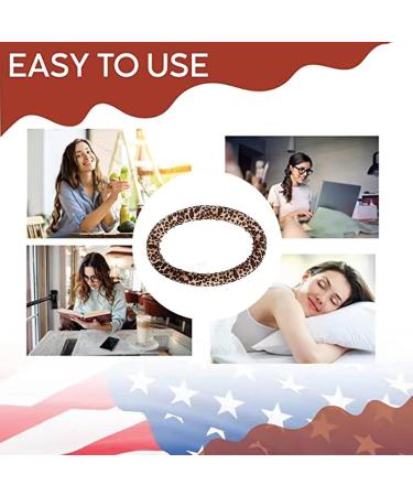 Sonew 2pcs Round Heatless Curling Iron Hair Tie Dual Purpose Heatless Curling Wand Headband Round Leopard Print Curling Iron Styling Tool Strap 2 Combs - Buy Online on GoSupps.com