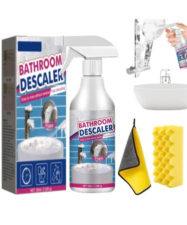 Bathroom Descaler Stubborn Stains Cleaner Bathroom Descaler Cleaner Bathroom Descaler Foam Cleaner All Purpose Rinse Cleaning Foam for Bathroom (1Pcs)