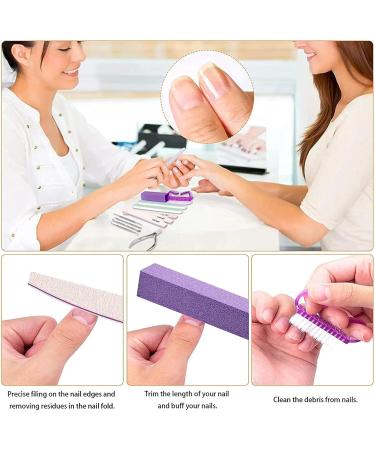 Manicure Nail File Kit Nail Cuticle Remover Kit Nail File and Buffer Set with Double-Sided Nail Files/Polishing Files/Cuticle Nippers/Pusher/PeelerToenail File - Buy Online on GoSupps.com