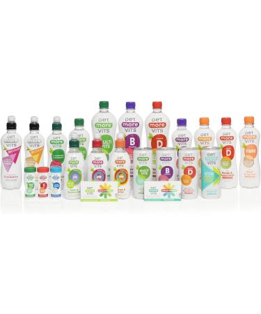 Get More Vits - B Vitamins Sparkling Apple & Raspberry Flavoured Spring Water (12 x 330ml) Supports Energy Release Tackle Tiredness & Fatigue Natural Flavours Sugar Free Low Calorie Vegan - Buy Online on GoSupps.com