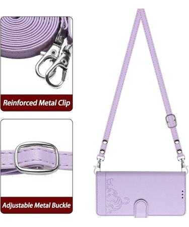 Tivenfezk Nadoli Wallet Cover for Samsung Galaxy A14 4G/5G - RFID Blocking PU Leather Cat Mouse Design Protective with Card Compartment & Clipping Tape - Purple - Buy Online on GoSupps.com