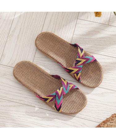 Dressy Summer Flat Strappy Espadrille Sandals for Women - Purple, Size 8 - Buy Online on GoSupps.com