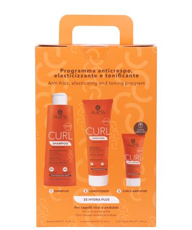 A ALAMA Alama Curl Kit: Shampoo Detangler and Modelling Fluid for Curly Hair (300 ml 300 ml 50 ml)