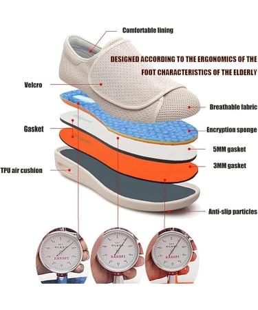 Diabetic Shoes for Men with Swollen Feet Orthopedic Shoes Diabetic Shoes for Women Extra Wide Fit Air Cushion Casual Slip-On Orthopedic Arch Support Knit Casual Elderly Safety Walking Shoes 5 UK H - Buy Online on GoSupps.com