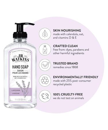 J.R. Watkins Lavender Gel Hand Soap 11 fl oz - Pack of 6 | Made in USA, Cruelty-Free Liquid Hand Wash for Bathroom or Kitchen - Buy Online on GoSupps.com