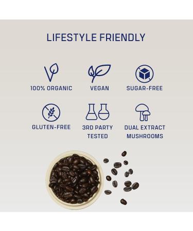 DIRTEA Mushroom Coffee Blend (60 Servings) | 100% Roasted Arabica | Organic Instant Coffee with Lion's Mane Chaga Tremella Maca & Ashwagandha | For Energy Focus and Immunity | 150g - 60 Servings - Buy Online on GoSupps.com