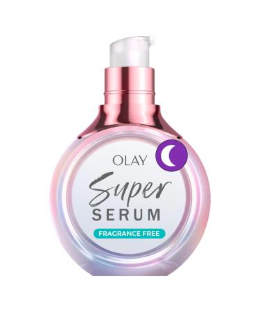 Olay Super Serum Night Repair Fragrance-Free Trial Size - Niacinamide Peptide Salicylic & Lactic Acid Glycerin - 5-in-1 Skin Care Benefits - Hydrating Reduces Dark Spots Anti-Aging 0.4 Oz
