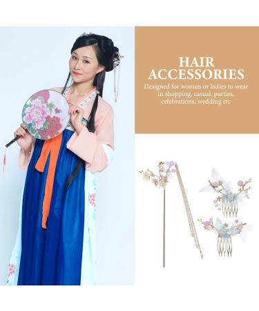 Minkissy Rhinestone Pearl Flower Hair Stick Hair Comb Chinese Hair Chopsticks Vintage Tassel Hair Pin Chignon Pin Chopsticks Hair Styling Accessories for Women - Buy Online on GoSupps.com