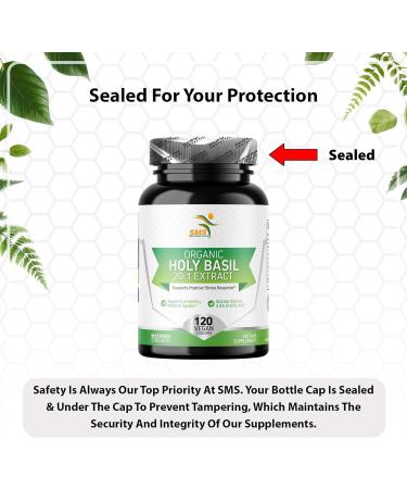 Organic Holy Basil 20:1 Extract Max Potency 2.5% Ursolic Acid 120 Vegan Capsules 4-Month Supply Concentrated & Standardized 20X Tulsi Extract 100% Certified Organic Non-GMO - Buy Online on GoSupps.com