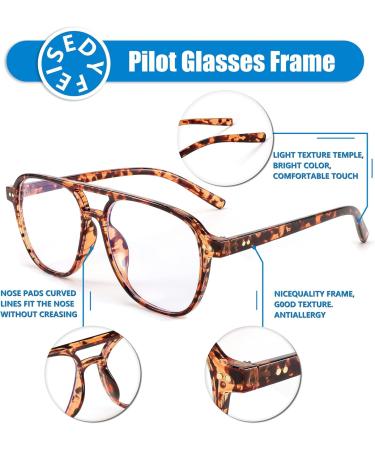 FEISEDY Retro 70s Blue Light Filter Glasses for Men & Women - Non-Prescription Computer Glasses B2387 Leopard | Blue Light Blocking Eyewear - Buy Online on GoSupps.com