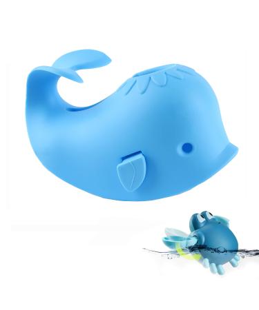 Bath Spout Cover, Universal Whale Bathtub Faucet Baby Shower Protection Cover with A Gift for Kid Toddler Bath Safety (Blue)