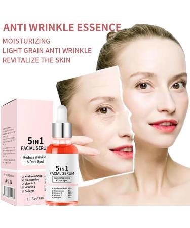 S rum visage 5 en 1 huile visage vitamin e s rum anti- ge 5 en 1 anti-rides et raffermissant claircit les taches brunes hydrate et nourrit convient tous les types de peau - Buy Online on GoSupps.com